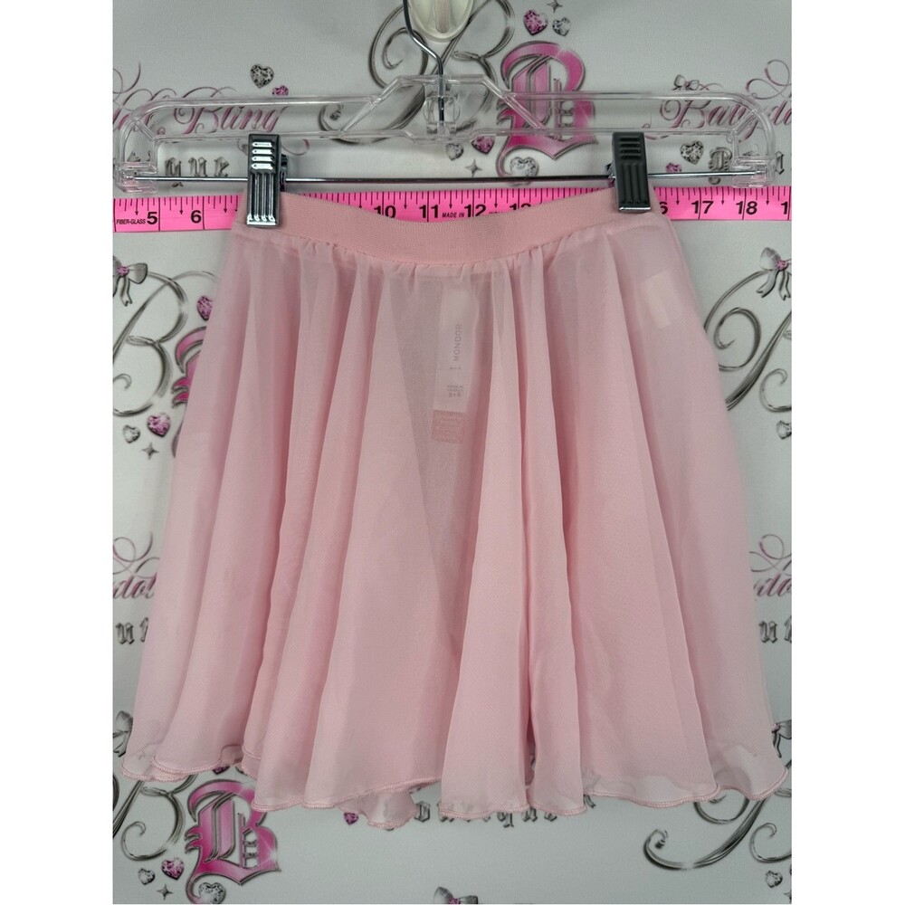 Mondor skirt dance sheet Girls' Pale Pink Chiffon Skirt with Elastic Waist